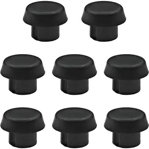 8 PCS Black Pool Cue Bottom Rubber Cover Plug Pole Tail Cover Protection Accessories