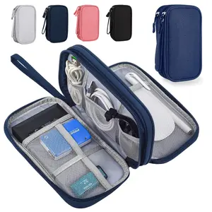 Multipurpose Storage Pouch, Double-Layer Travel Organizer for Cosmetics & Stationery, Waterproof Cable Storage Bag for Summer & Outdoor Travel