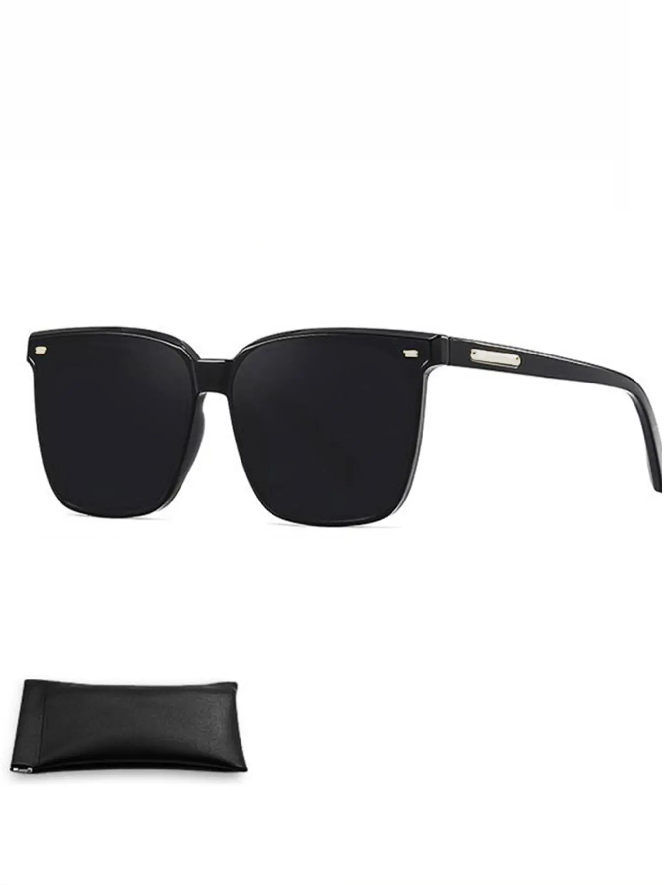 Fashion Tinted Lens Square Sunglasses for Summer, Outdoor Leisure Sports Cycling Driving Glasses for Men & Women, Travel Accessories, with Glasses Bag