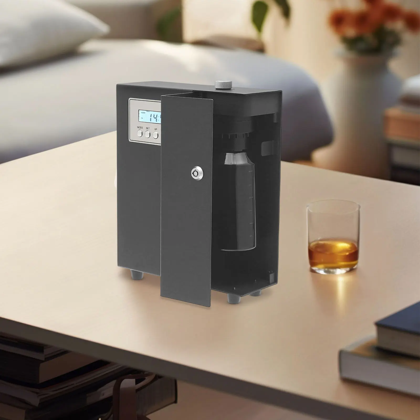 CNCEST Commercial Scented Diffuser Machine - 150ml Essential Oil Humidifier, LED Display, Timer, 45dB Quiet, DC12V 4.7W, Wall Mount/Desktop, Black, for 10594 Sq Ft Large Spaces, Offices (Christmas/Thanksgiving Ready)
