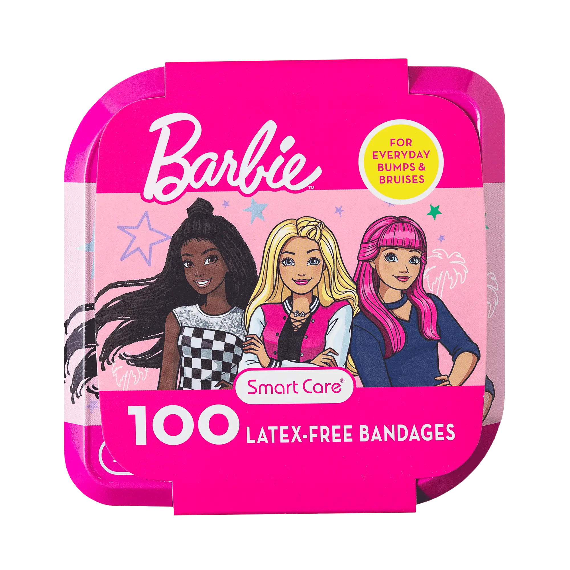 Smart Care Barbie Latex-Free Bandages with Reusable Storage Tin, 100CT