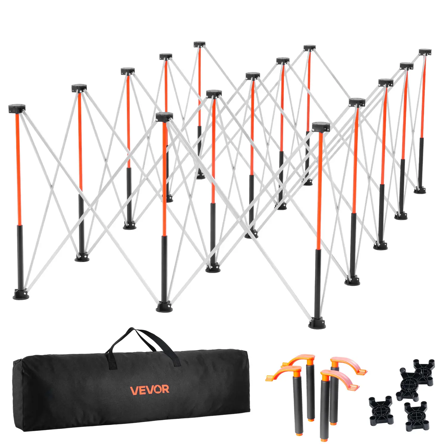 【Summerfinds】VEVOR Aluminum Alloy Portable Folding Workstand Camping Table, 8.05x4.13 ft Collapsible Workbench, 6000 lbs Weight Capacity, No Assembly, Storage Bag Included, Table Top Not Included for Garage Workshop (Father's Day, No Bolts)