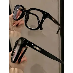 Authentic Product "Black Warrior"Series  Blue Light Frames Eyeglasses Retro Clear View Blue  Light  Glasses For Eye Protection Computer Vision   Glasses Men Women Computer Gaming Glasses Rectangle TR90 Frame Anti Eyestrain UV 400 ,Blue Light Glasses For W