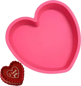 Heart Shaped Cake Pans 8 Inch  1 count Nonstick  Heart Cake Pan for Baking, Oven & Microwave Safe Molds  Durable, Easy-Clean Matte Surface - Grade Novelty Shaped Cake Pans ()