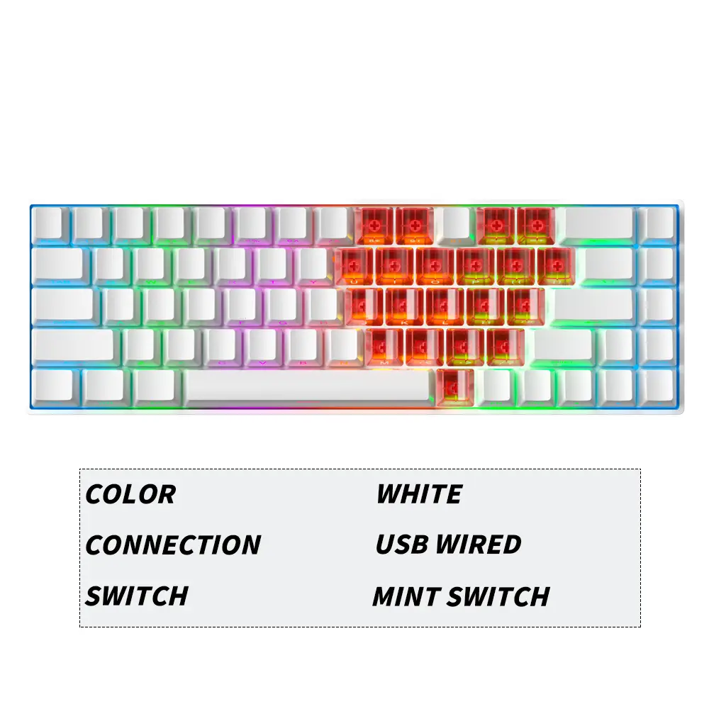 FURYCUBE x ZIFRIEND TK68 60% Creamy Mechanical Gaming Keyboard