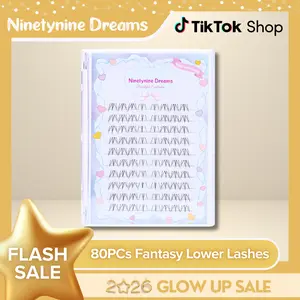 Ninetynine Dreams 80PCs Fantasy Lower Lashes | C Curl Ultra-Thin Band Lightweight 6–7mm Soft Comfortable Dramatic Bottom Lashes — Beginner Friendly Makeup Essential DIY Bottom False Eyelashes