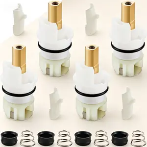 Faucet Stem Replacement Kit for Delta Two Handle Faucet Repair, 4-Pack with RP24096 Cartridge RP4993 Seat and Spring RP24097 Turn Stop, Durable Leak Stop Solution for Kitchen Bathroom Sink