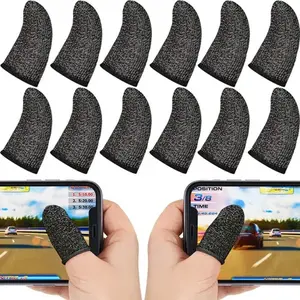 6 Pairs Anti-Sweat Finger Cots Gaming Gloves, Breathable Tip Covers, Sweat-Resistant Sleeve Protectors, Finger Sleeves, Comfortable Game Accessories