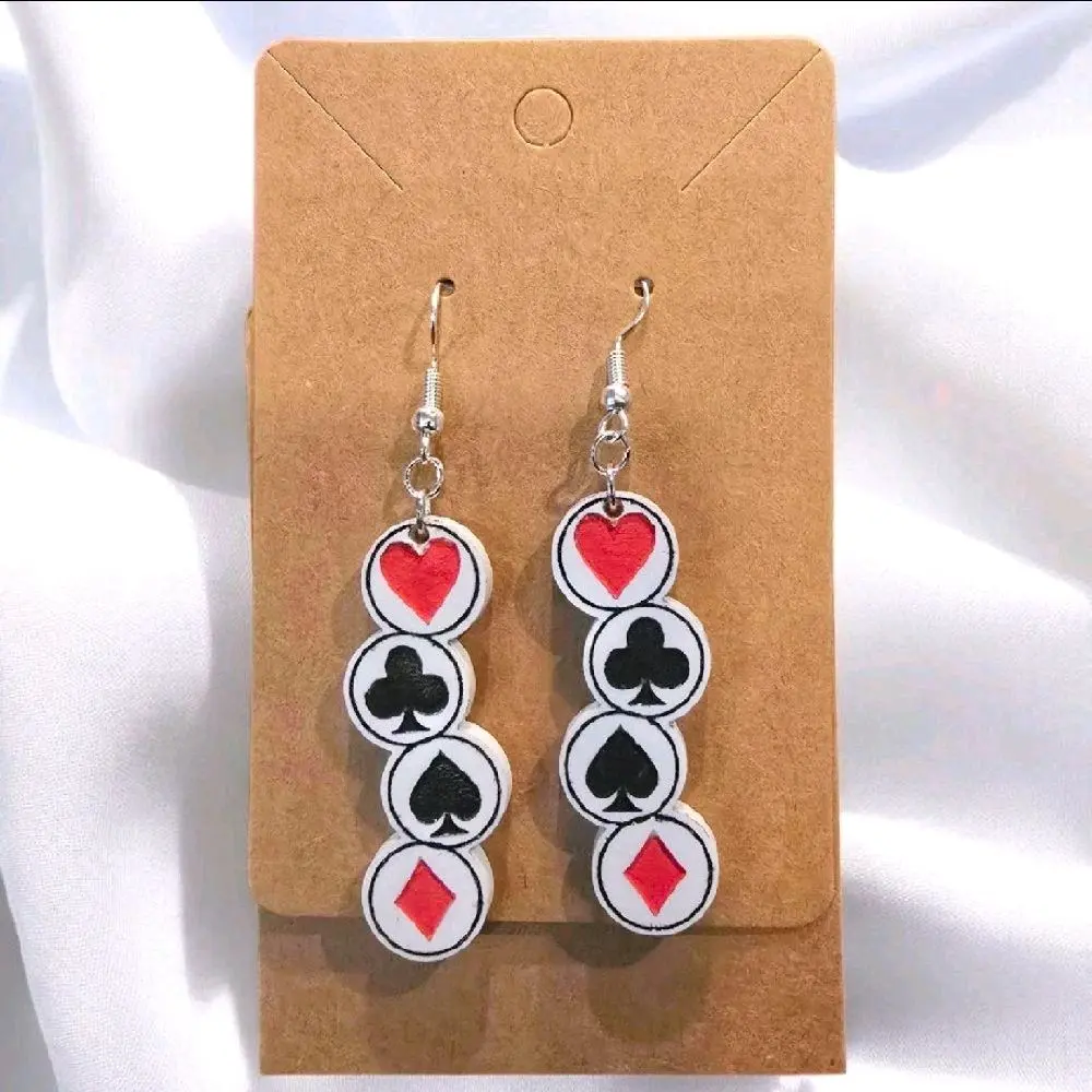 50) Stacked Poker Suit Earrings!!