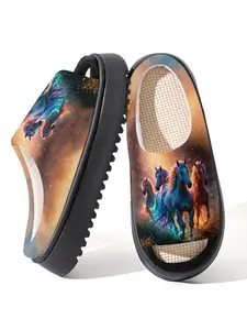 Animal Horse Graphics Printed Open-toe Slippers for Women and Men, Casual House Slippers, Fashion Indoor and Outdoor Shoes for Spring Summer, Gifts for Valentine's Day/Mother's Day/Lover/Mom/Dad