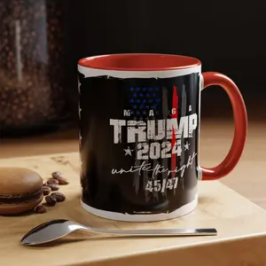 Trump 2024 Unite 45/47 Coffee Mug, 11Oz & 15Oz, Trump 45 47 Unite the Right Mug, Trump Cup, US Flag, 45 47 MAGA Mug, Trump 45 47 MAGA USA Cup