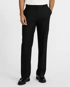 Express Relaxed Black Stretch Suit Pant