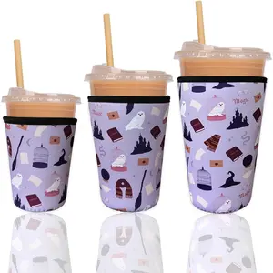 Insulated Neoprene Iced Coffee Cup Sleeve, Durable Drink Sleeve for Cold Beverages, Beverage Holder for Iced Coffee, Magic Sip