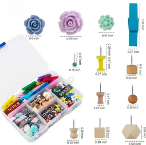 200 Pcs Thumb Tacks Push Pins Board Map Marking Pin Clips for Cork Board Decor