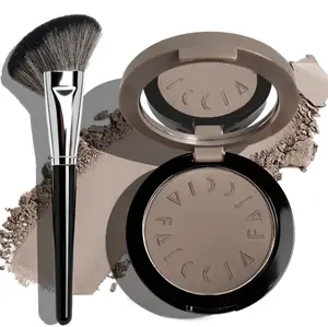 Cool Toned Contour Palette with Mirror, Taupe Grey Contour Powder for Fair Pale Light Cool Toned Skin, Nose Contouring Bronzer Powder with Face Brush