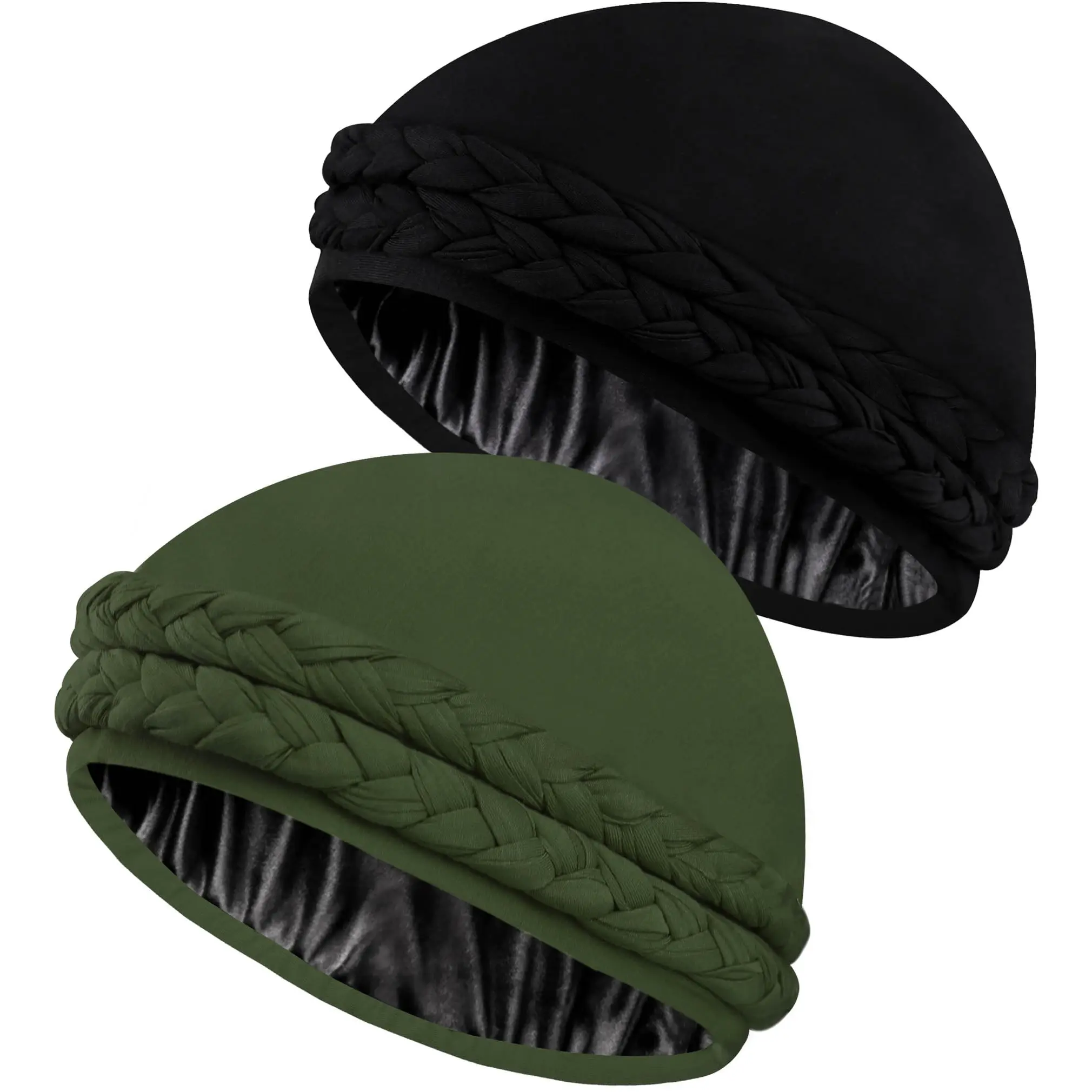 Luxurious Satin-Lined Halo Turban Hat Pre-Tied Durag - Pre-Tied Braid Head Wrap for Comfortable Sleep, Stylish for Women