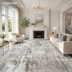 ComiComi Modern Abstract Area Rug, Neutral Beige Gray High-Density Low Pile Washable Rug, Waterproof Non-Slip Stain Resistant Soft Carpet for Living Room, Bedroom, Sofa Area, Mid-Year Sale,Summer Rugs
