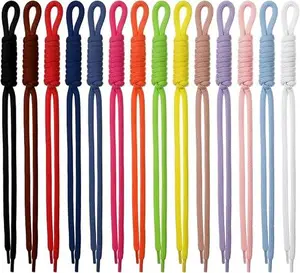 14 Pcs Braided Cord Rope Bag Charm, Colorful Paracord Rope Keychain, Handwoven Nylon Braided Rope Knot, Womem Bead Letter Bag Charm Carabiner Knot Lanyard Keyring for Handbag Purse Backpack