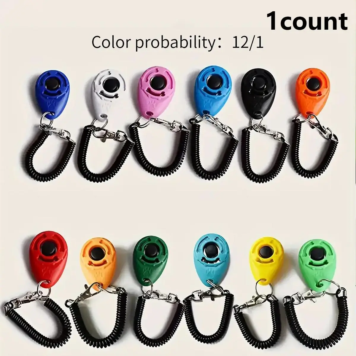 Random Color Dog Training Clicker with Wrist Strap, 1 Count Pet Training Pendant for for Cats Puppy, Dog Behavioral Training Tool for Daily Use