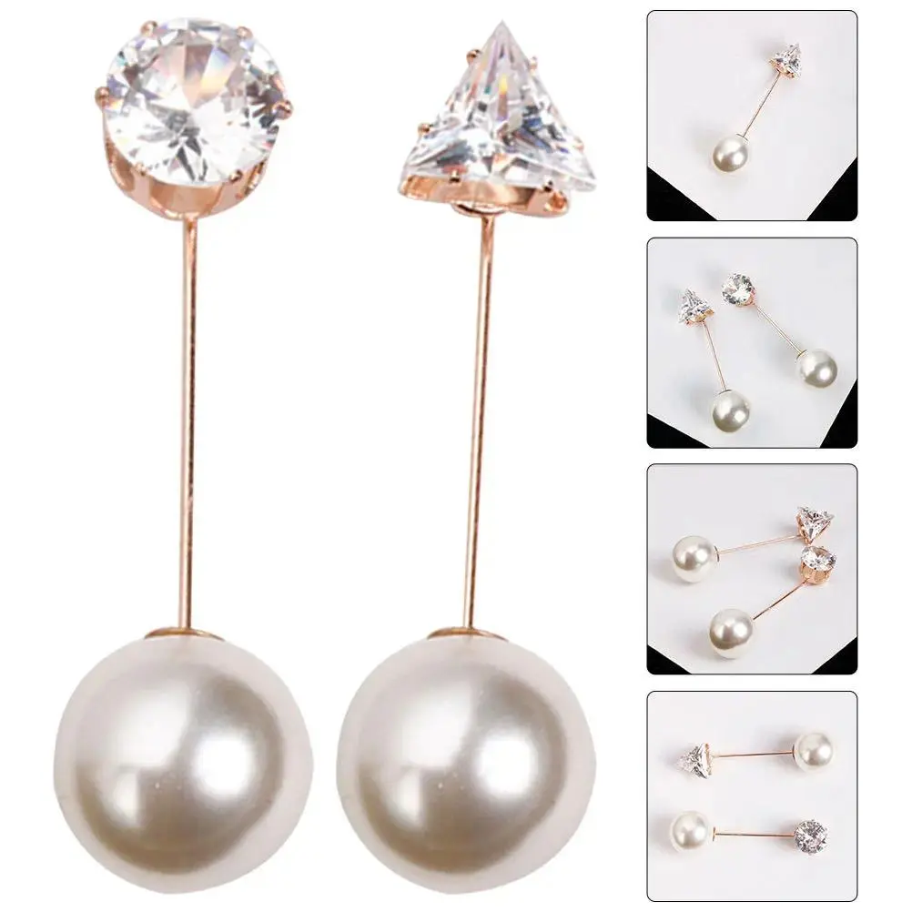 2Pcs Synthetic Alloy Pearl Brooch Pins - Delicate Retro Small Decorative Pins, 4.80x1.00x1.00cm Unisex Party Wear Fashion Clothing Accessory for Close Friends