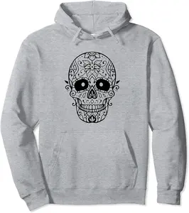Sugar Skull Mandala - Day of the Dead Henna Tattoo Style Pullover Hoodie - Nicollev Shop 94B0BSRJQLXC