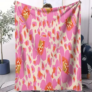 Stylish Printed Facecloth Blanket, Fashionable Floral Leopard Print Patchwork Pattern Blanket, Soft and Cozy, Suitable For All Seasons