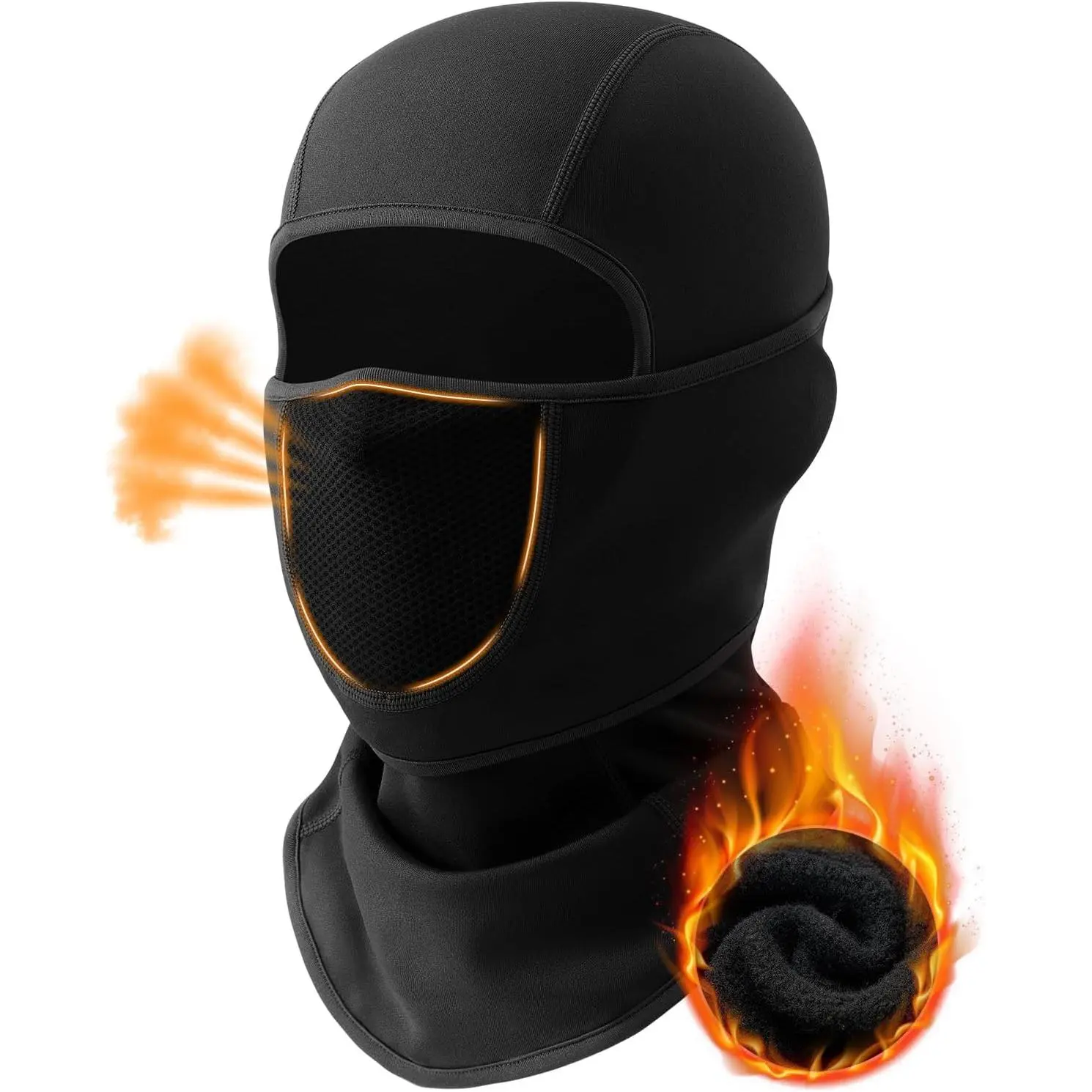 Unisex Thermal Windproof Fleece Balaclava Face Mask, Movable Design Adult Winter Face Covering for Cold Weather Skiing, Motorcycle Use, Thermal Ski Mask, Windproof Face Mask Premium Ski Mask Breathable Ski Mask