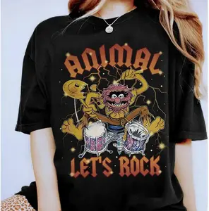 The Muppets Animal Vintage Let's Rock Lightning Shirt, Family Matching Shirt - Shades for Everyone - Everyday Basics - Fashion Varieties