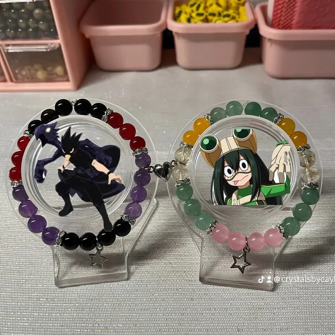 MHA Tsuyu Asui x Tokoyami matching bracelets