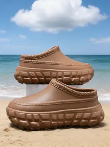 Women's & Men's Platform Clog Slippers, Waterproof EVA Mules with Non-Slip Tire Sole, Closed Toe Slip-On Slides for Outdoor Work & Casual