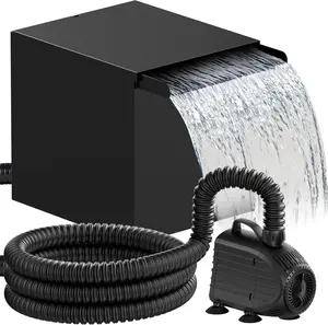 POPOSOAP Pond Waterfall Spillway with Water Pump Built-in UV Clarifier, Large Waterfall Filter System Kit for Ponds, 1200GPH Pond Pump with 5-Stage Filtration System, Streams Up to 4,500 Gallons