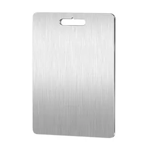 Titanium Cutting Board, Stainless Steel Food Grade, 14 * 10(1 pc only) Inch, Meat, Fruit, Vegetable, Silver, Titanium and Stainless Steel Construction Chopping board Kitchen Knives  Lightweight