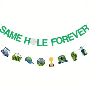 2PCS Golf Bachelor Party Decorations, Same Hole Forever Golf Banner, Funny Bachelor Party Supplies