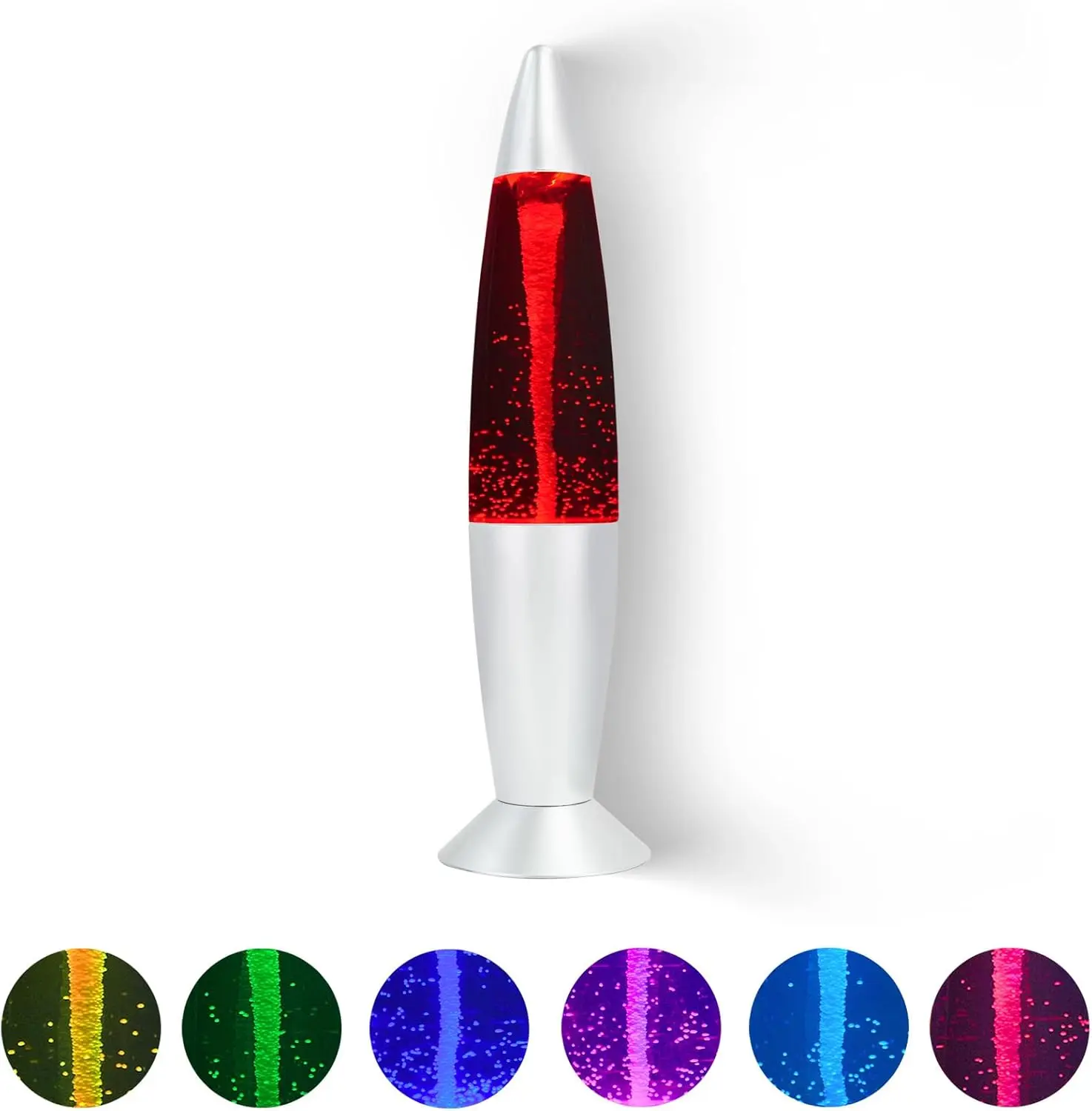 Plastic Tornado Glitter Effect LED Lamp - 7-Color Changing Vortex Sensory Lights, USB/3AAA Batteries Powered, Lightweight Silent Motor Stress Reliever, All Kids' Living Room Party Decor Bedroom Accessory, Mood Lighting