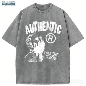 230g Washed, I Am Allergic To People Printed T-Shirts, High-Quality Batik Cotton Vintage Fashion Brand T-Shirts, Men's T-Shirts, Summer T-Shirts, Holiday Gifts, Perfect Gifts.