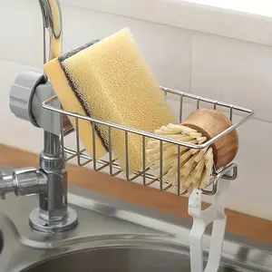 Sink Faucet Storage Rack, Kitchen Stainless Steel Sink Drain Rack, Faucet Storage Rack for Sponges, Scrubbers, Towels, Peelers for Restaurant Use, Organiser