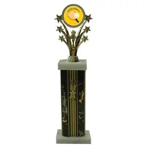 BuyAwardsandTrophies Column Pickleball Trophy (12""), Gold