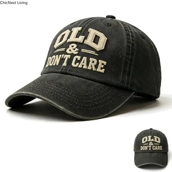Unisex Vintage Distressed Cotton Custom Dad Hat - Retro Humor Graphic Classic Baseball Cap, Adjustable Cotton Snapback, Men's Fashion Cap Hats Accessory