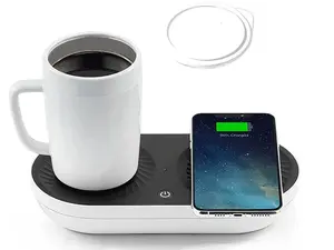 Mavsea Cup - Coffee Mug Warmer, Drink Cooler with Wireless Charger, Smart Cup Warming, Beverage Cooling and Phone Charging 3 in 1 for Desk Office Gift