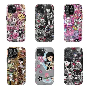 Kawaii Tokidoki Cartoon Shockproof Smartphone Casing - Heavy-Duty Tough Rubber, Polycarbonate, Custom Fit for iPhone 11-17 Pro Max Plus, Handheld Devices Resistance, Women's Tech Accessory