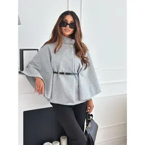 Belted Cape Coat |       Women's Stylish Cape Jacket oolm