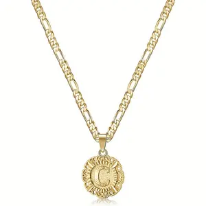 26-letter pendant necklace with initials of your name, round, trendy and versatile clavicle necklace
