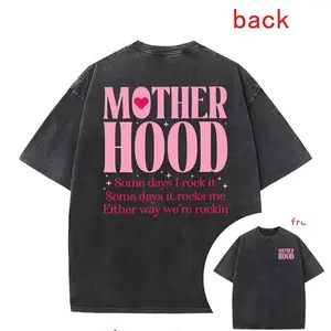 Mom Life Mother Hood T-Shirt Relaxed Fit Perfect Gift For Mother's Day Made In USA For Women For Men [SaffronSequin 180G/230G 100% cotton short-sleeve/hoodie, soft and comfortable]