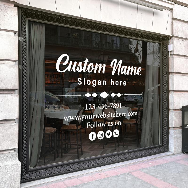 Customizable Business Window Decal | Office Door Sign | Personalized Company Name Sign for Retail, Shop, Offices