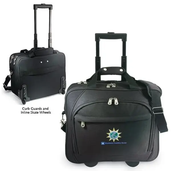 Men's 212 MAIN Golden Pacific 80783 Embassy Plus Rolling Briefcase - Black Polyester Laptop Bag with Shoulder Strap, Accordion Files, Padded Sleeves, Laptop Bags