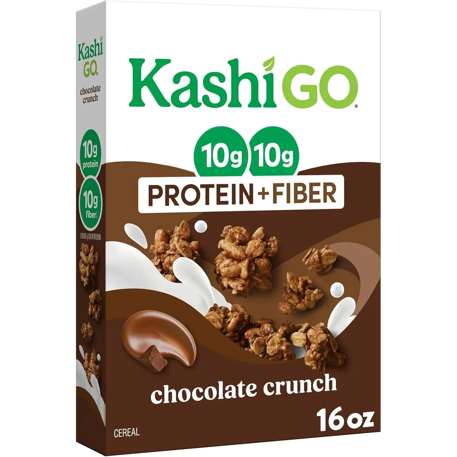Kashi GO Protein Cereal, 10g Protein, 10g Fiber, Chocolate Crunch, 16oz Box (1 Box)