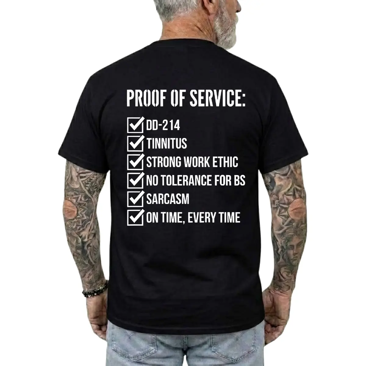 Proof Of Service T-shirt, Funny Shirts, Humour Tee,  Casual Menswear, Veteran Shirt, Comfy Cotton