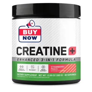 Creatine Monohydrate Performance Blend Powder with Electrolytes & Vitamins B, C, D | Strawberry Peach Flavor | Muscle Strength, Recovery & Hydration Support | 40 Servings, 360g