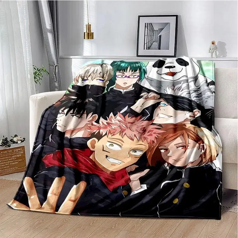 Jujutsu Kaisen Anime & Manga Cartoon Prints Blanket - Skin-Soft Fabric, Gentle Touch Bedding Throw, Multi-Size, General Use for Adults, Ideal Gift for Husbands, Suitable for Children's Festivals Recipients