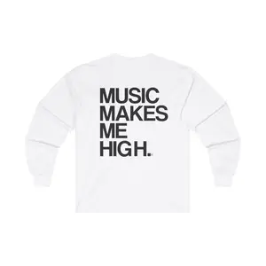 MMMH Unisex Long Sleeve Tee: White | Black Lettering